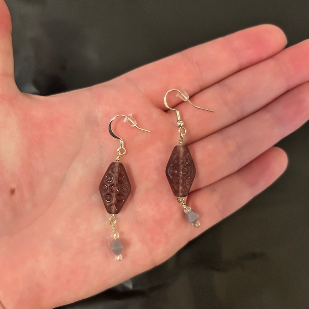 Muted purple drop earrings